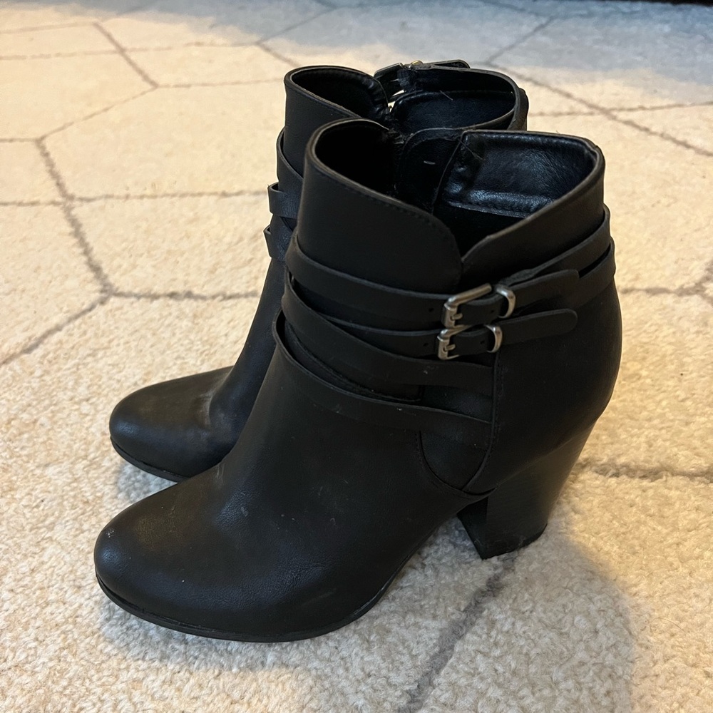 Black Leather Booties